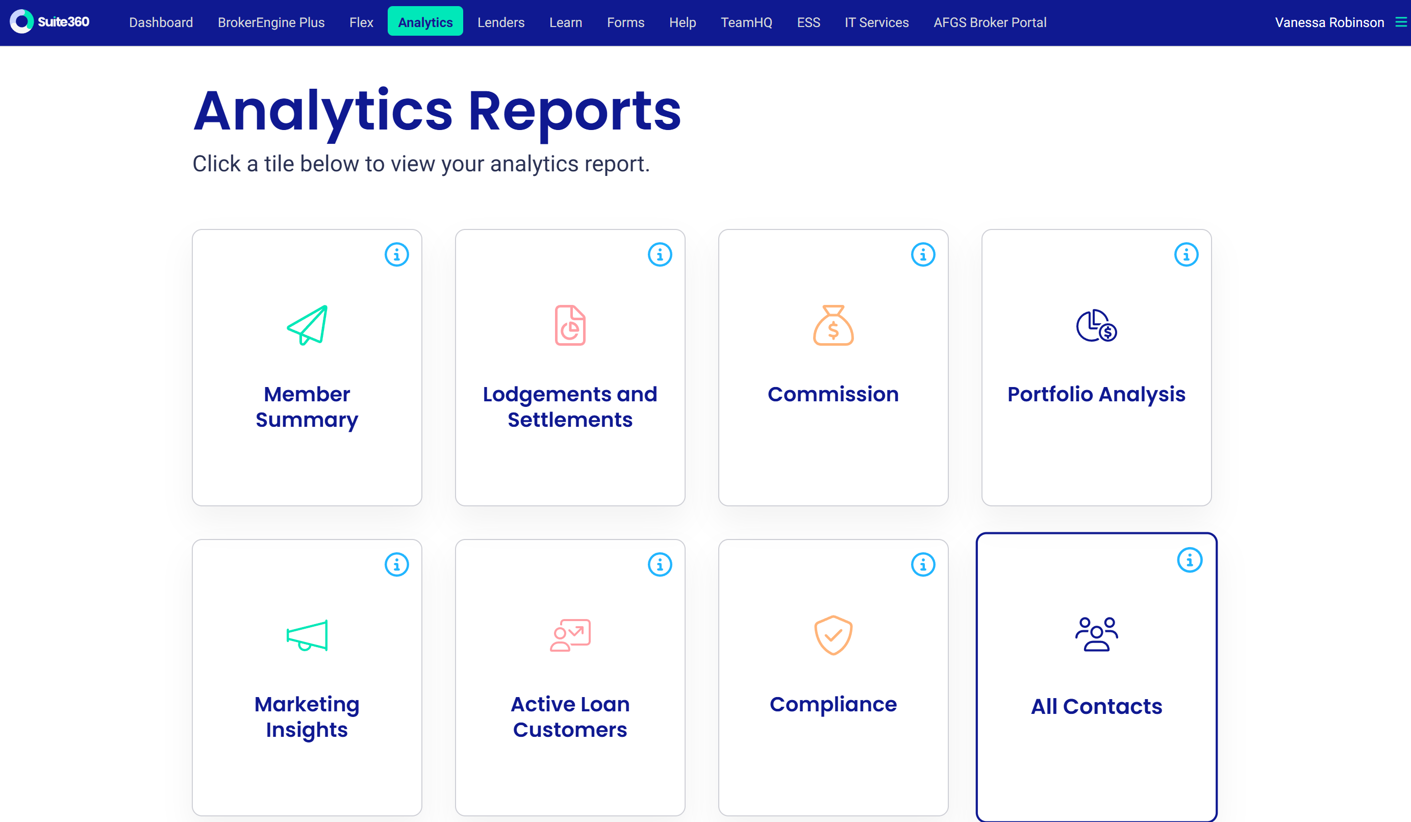 anlaytics report homepage