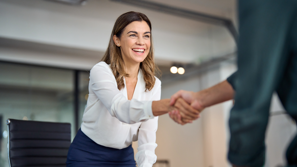Businesswoman shaking hand